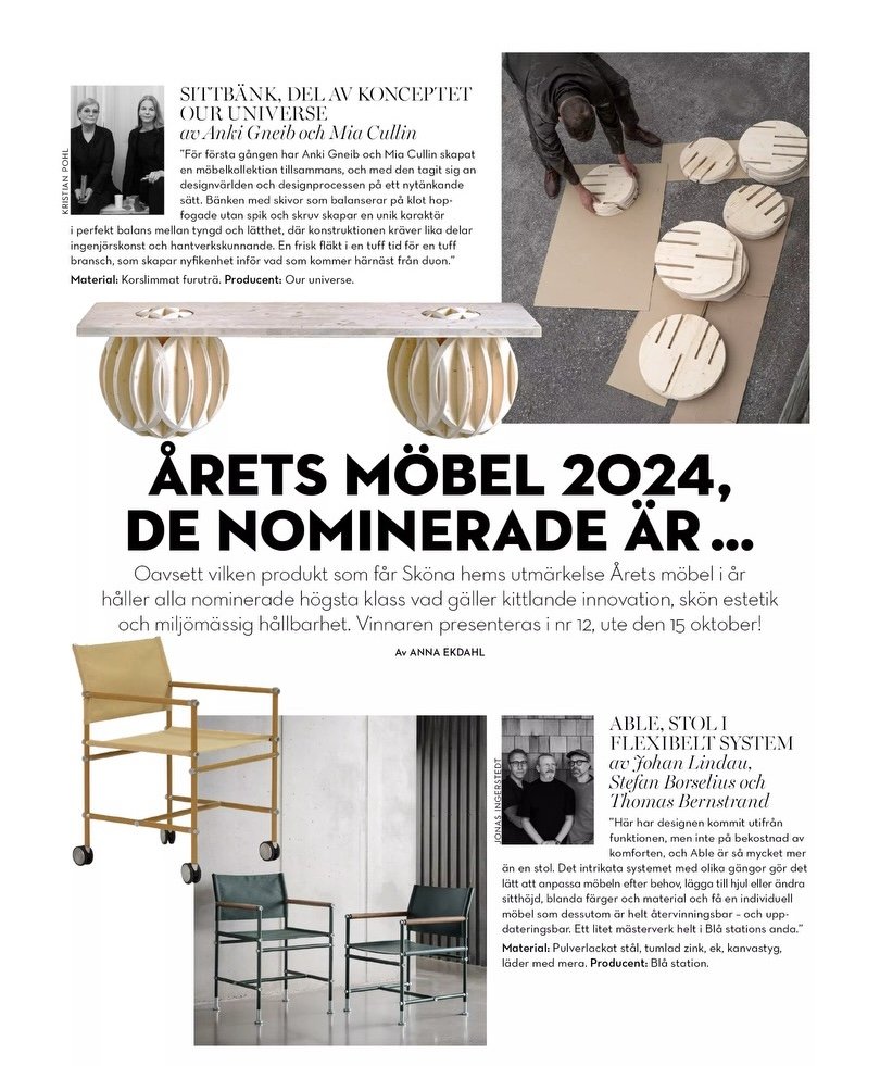 Universe is nominated for Årets Möbel